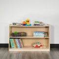 Mobile contenitore in legno a 2 sezioni con finitura naturale per bambini e adulti