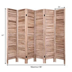 Divisorio per ambienti in legno con persiane a 6 pannelli da 67", Marrone/Bianco, per 1 Stanza